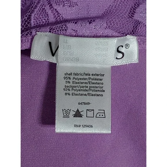 Sexy romantic VENUS Purple Top lavender Lace Floral BLOUSE - Picture 8 of 9